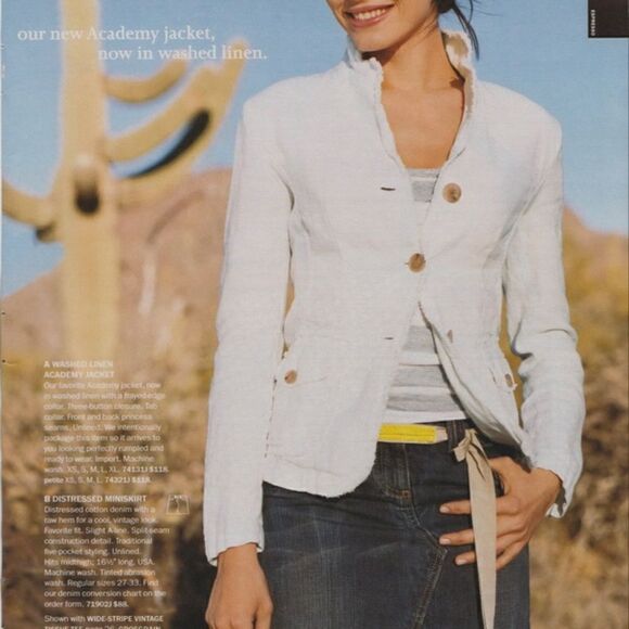 J. Crew Academy Washed Linen Blazer Jacket Yellow Medium - Picture 10 of 13